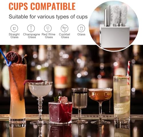 VEVOR Wine Glass Polisher Machine, 5 Cloth Polishers Glass Polishing Machine, 330 Cups/Hour Electric Commercial Glass Polisher for Champagne Glasses, Beer Cups, Perfect for Bar Restaurant Kitchen