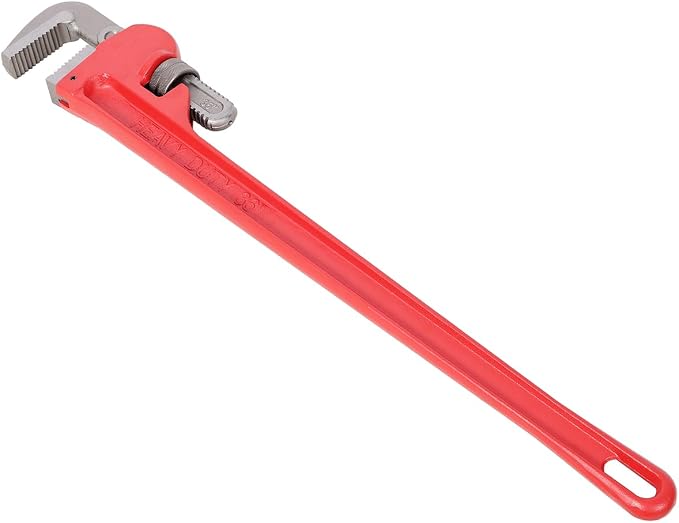 Pipe Wrench 36 Inch, Rigid Pipe Wrench Sets Steel Adjustable | Professional Heavy Duty Hangable Design for Plumbing, Home, Vehicle Repair (36" Red Wrench)