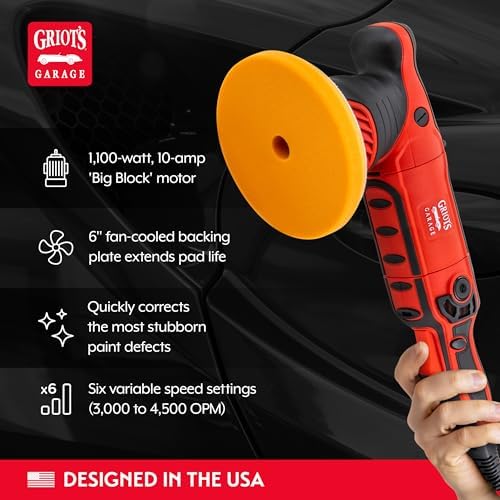 Griot's Garage 10921 G21 Long Throw Orbital Polisher, 1100 W, 21 mm