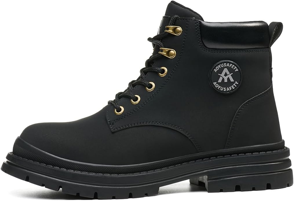 Work Boots for Men,Lightweight Breathable High Top Steel Toe Boots,Indestructible Steel Toe Shoes,Non Slip Safety Work Shoes.