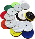 7 Inch Dry Diamond Polishing Pads, 11PCS Wet/Dry Granite Stone Buffing Pad Kit for Marble Concrete Quartz Tiles - High Temperature Resistance Sand Disc for Drill Grinder Polisher