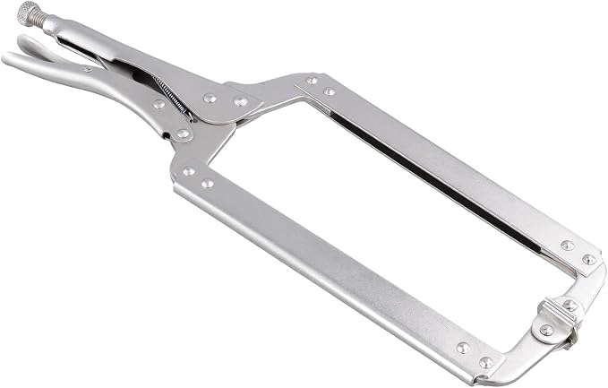 4 PCS C Type Welding Clamps, 18 Inch Silvery Locking Pliers, Hand Clamp for Clamping and Fixing Objects