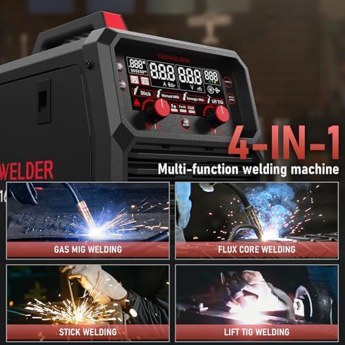 YESWELDER 165A MIG Welder and Lift TIG Torch, 110V/220V MIG/Flux Core MIG/Lift TIG/Stick