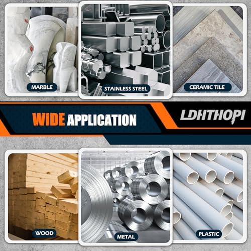 LDHTHOPI 1800W Burnishing Polishing Machine, 110V Handheld Electric Stainless Steel Polisher, 8 Variable Speed, 3100RPM for Metal with 3 Wheels, Stainless Steel, Wood