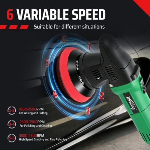 Car Polisher Buffer, 5-Inch 8MM Dual Action Random Orbital