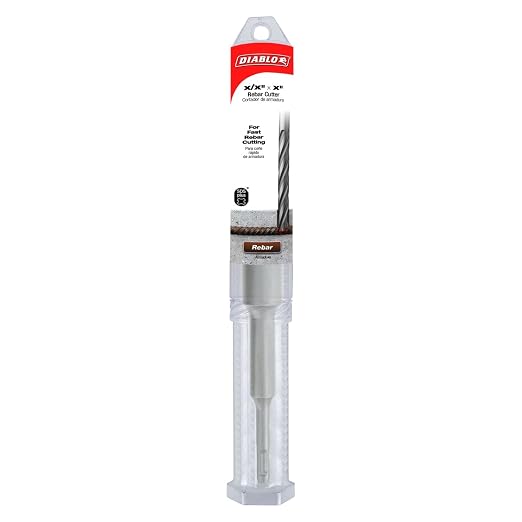 Diablo SDS-Plus Rebar Cutter for Cutting Rebar and Steel in Concrete - 1-1/2" Diameter, 12" Length, 5" Working Length - DMAPLRC1100
