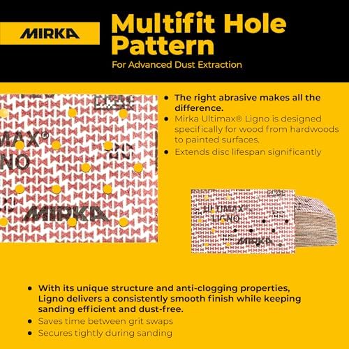 Mirka Abrasive Sheets Ultimax Ligno 3x5 Hook and Loop P80 50 Pack
