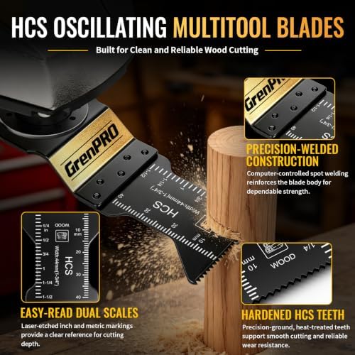 GRENPRO 42-Piece Oscillating Blade Kit for Wood & Plastic Cutting