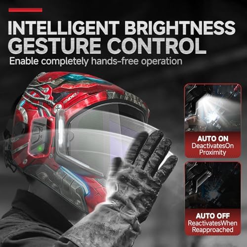 ANDELI Auto Darkening Welding Helmet with Light,with Internal Display