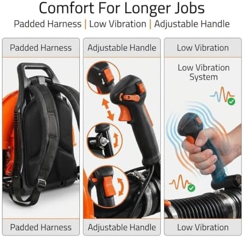 GarveeTech 66CC Gas Backpack Leaf Blower, Yard Lawn Care, Snow Removal