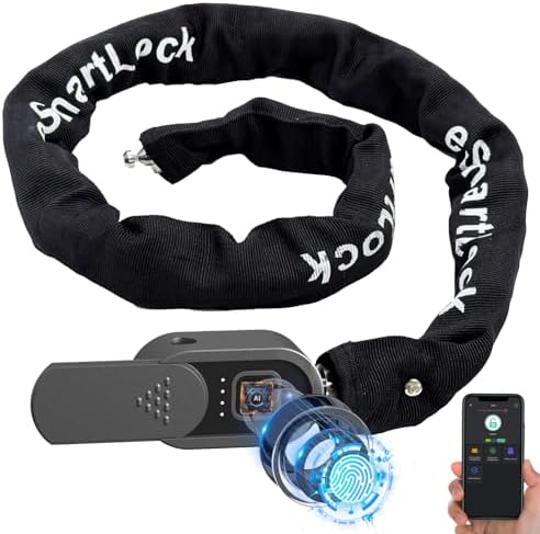 Eseesmart Fingerprint Bike Chain Lock with Keys, Heavy Duty Anti-Theft Bicycle Chain Lock, 3.28 Ft 8mm Thicker Security Bike Locks Waterproof for Bike, Bicycle, Scooter, Motorcycle, Gate, Fence