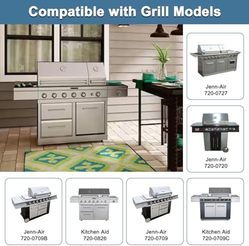 Grill Parts for Jenn-Air 720-0727 720-0720 720-0709B 720-0709, Kitchenaid 720-0709C 720-0826, Repair Kit Replacement for Jenn Air 720-0709B 720-0727 5 Burner Gas BBQ Grill
