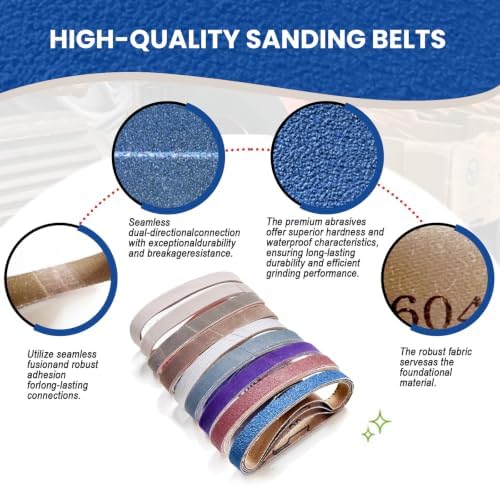 60PCS 1/2 x 12 Inch Sanding Belts, Replacement Belts for Belt Sanders