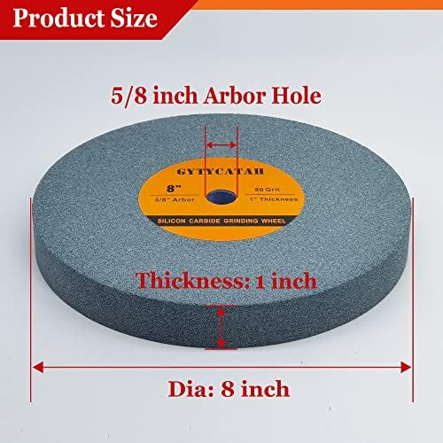 8" Bench Grinding Wheel, Green Silicon Carbide Abrasive