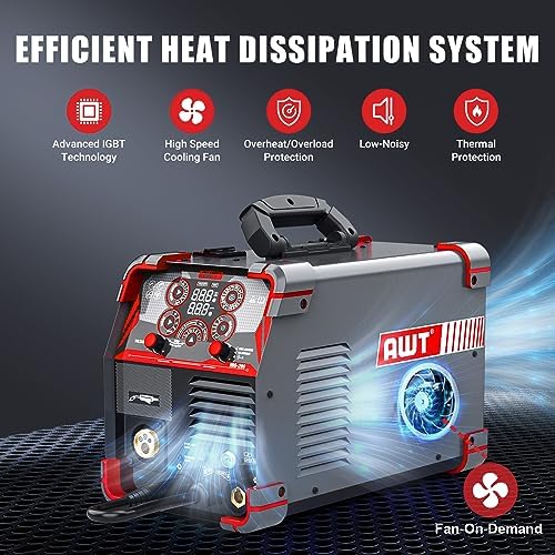 AWT LED Digital Display 200A MIG Welder,8 in 1 Welding Machine 110V/220V