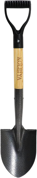 KOLEIYA Small Short Handle Shovel - 28 Inches Overall Length - Kids Metal Sand Shovel for Digging and Gardening - Metal + Wooden