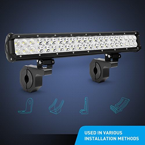 Nilight Horizontal Bar Clamp Mounting Bracket Kit for Off-Road LED Light Bar on Roof Rack Roll Cage Holder,2 Years Warranty (90021H) 8Count(Pack of 1) Black