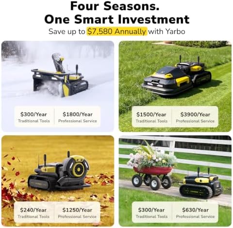 YARBO Y40 Core Robot Lawn Mower Pro and Snow Blower Gen 2 for Large Yards