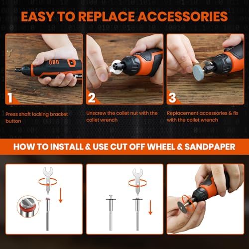 HARDELL 12V Cordless Rotary Tool with 69 Pcs Accessories Kit