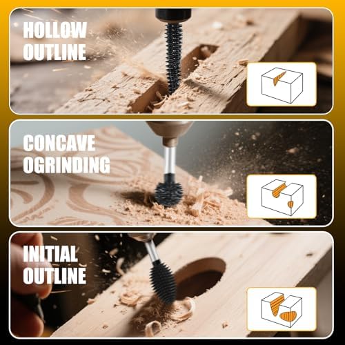 CAELUM Carbide Rotary Burr Set 3 Pcs, 1/8" Coarse, for Dremel Rotary Tools