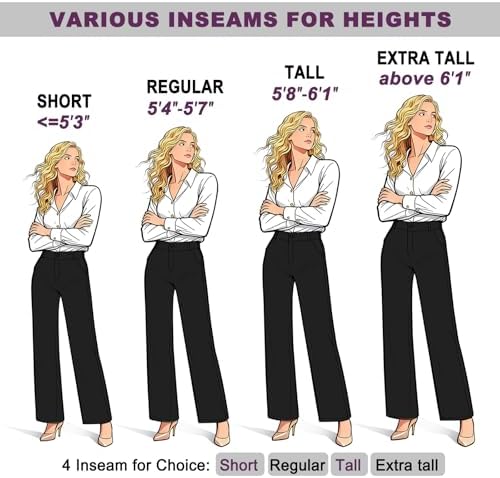 iChosy Womens High Waist Wide Straight Leg Trousers Casual Slacks Dress Pants with Pockets
