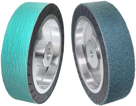 8 x 2 inch Rubber Expansion Centrifugal Wheel Working with Zirconia/Non-Woven Nylon Sanding Bands (8 x 2 x 5/8" Wheel)