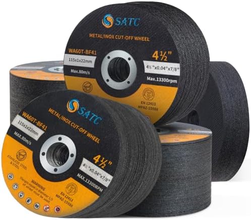 S SATC 200 PCS Cut Off Wheel 4 1/2 Inch Angle Grinder Cutting Disc Professional Cutting Wheels 4.5" x.040 x7/8" for Metal Stainless Steel