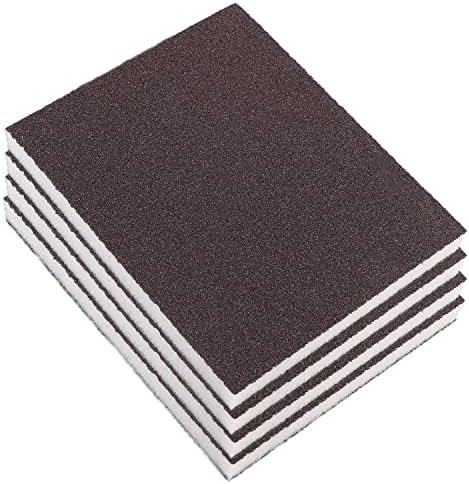 Utoolmart Sanding Sponge Sanding Blocks, 120 Grit Wet Dry Sandpaper Sponge, Washable and Reusable Sand Sponge Kit, for Kitchen Cookware Cleaning and Rust Removal of Rusted Metal, Grey, 8 Pcs