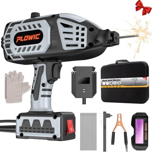 Portable Welding Machine 110V, Portable Handheld Welder with IGBT Inverter 5 Variable Current Adjustment, Electric ARC Stick Welder Gun for 1/16"-1/8" Rods, Carring Case &20 Rods Included