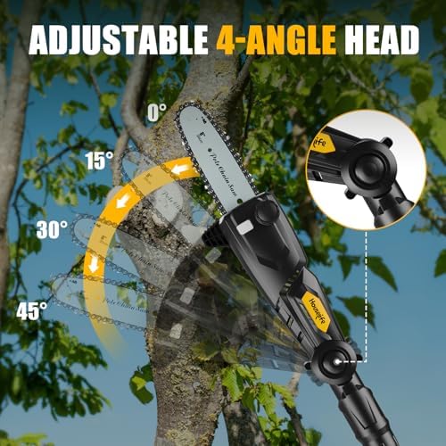 8-Inch Cordless Pole Saw Compatible with Dewalt 20V Max Battery
