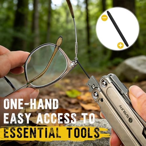 BIBURY 24-in-1 Titanium Multitool Pliers, 8.7oz EDC Pocket Tool, 2048DT