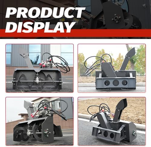 Skid Steer Snow Blower Attachment, Skid Steer Loader Snow Thrower Accessories, Directional Snow Chute, USA Stock, Mount: Length: 23.1in, Height:8.54in, Pin Distance:14.17in