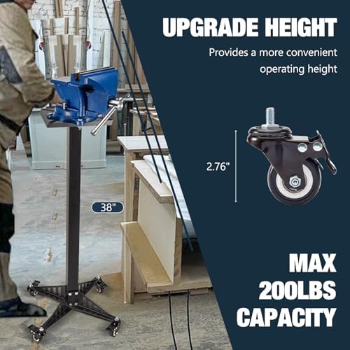 Bench Grinder Stand, Mount Vise and Grinder Stand Pedestal with 9.85" x 8.66" Mounting Plate, Compatible with Most Bench Grinders