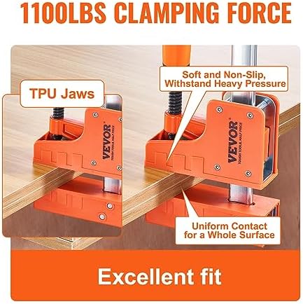 VEVOR Bar Clamps for Woodworking, 2-Pack 50" Parallel Clamp Set, F Clamp with 1100 lbs Load Limit, Even Pressure, High-strength Plastic and Carbon Steel, Wood clamps for Woodworking Metal Working
