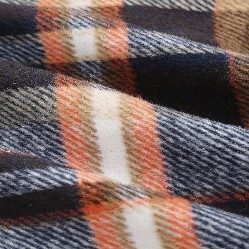 IDEALSANXUN Womens Plaid Wool Skirts Elastic Waist A-Line Pleated Tartan Long Skirts