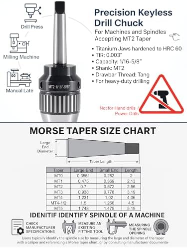 CanCNC MT2 1/16-5/8" Precision Keyless Drill Chuck, 0537-5802