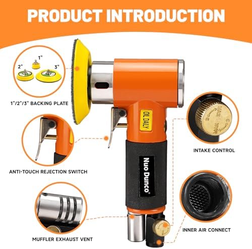 1/2/3" Mini Random Orbital Air Sander Pneumatic DA Polisher Kit