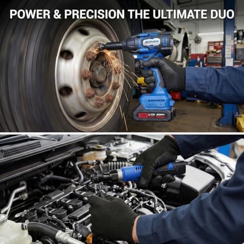 ACDelco ARI20132P-K3 20V Brushless 1/2" Impact Wrench (251 Ft-lbs, 3-in-1 Tool) & G12 Series 12V 3/8" Cordless Ratchet Combo Kit with 14-Piece Drill Bit Set