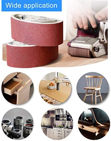 Taokyid 24 PCS 3x24 Sanding Belts for Belt Sander, 40 80 120 240 Grits