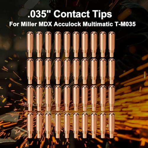 40-PK T-M035 .035" Contact Tips for Miller MDX Acculock MDX-100 MDX-250 EZ-Select Millermatic & Multimatic MIG Welding Guns Parts TM035