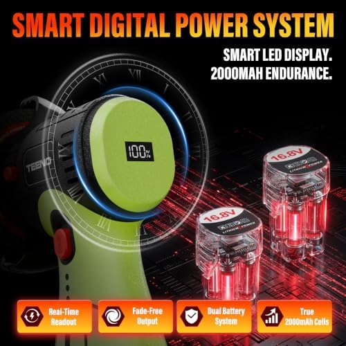 TEENO Brushless Cordless Angle Grinder 3", 16.8V Cut-Off Tool, LED, Green