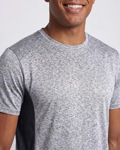 5 Pack Men's Dry Fit Workout T Shirts Crew Neck Athletic Gym Running Tees