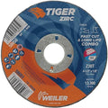 Weiler 58051 4-1/2" x 1/8" Tiger Zirc Type 27 Cut and Grind Combo Wheel, Z30T, 7/8" A.H. (Pack of 25)