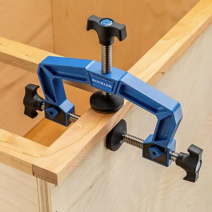 3-Way Face Clamps For Woodworking – Heavy Duty Woodworking Clamp With Steel Clutch – Cabinetry Tools For Mounting Drawers, Face Frames, And Panels – Non-Scratch, Secure Hold
