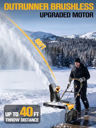 40V Cordless Snow Blower Compatible with DeWalt 20V Max Battery (Bare Tool)