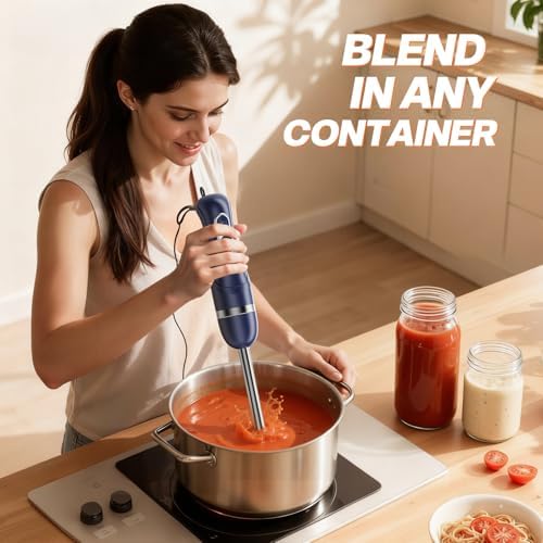 Turelar Immersion Blender Corded 400W, 2 Speed, Emulsifier, Blend, BPA-Free