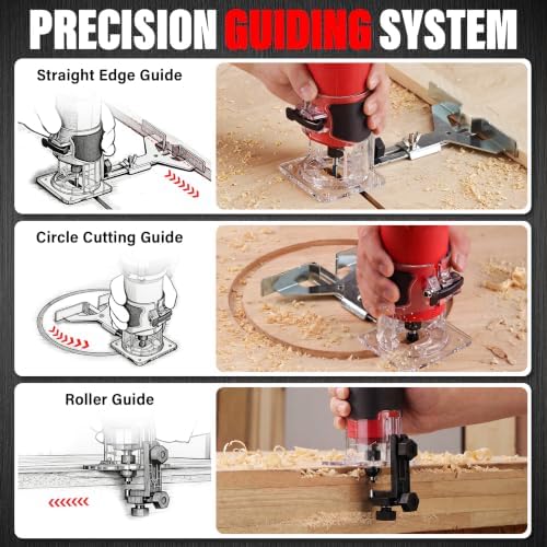 TEENO Router Tool, 1.25 HP 6.5 Amp Compact Wood Router Tool for Woodworking