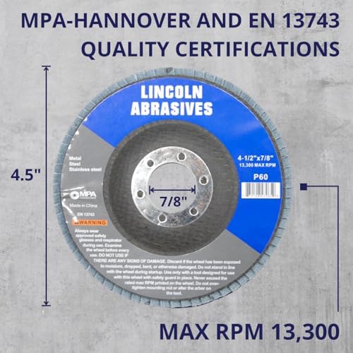 200-Pack Flap Disc 60 Grit 4.5" x 7/8" Sanding Discs