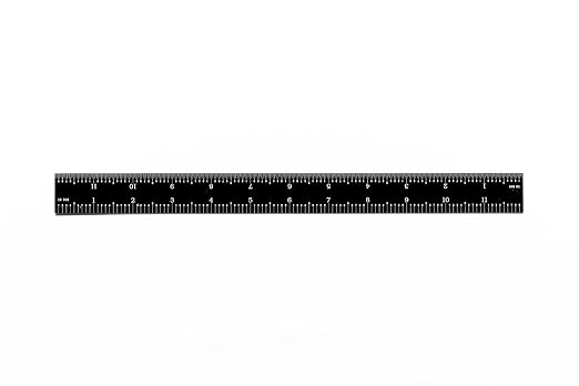 PEC Tools 12-Inch Rigid Stainless Steel Mechinist Ruler, High-Contrast Black Chrome Finish, 3R Graduation (1/32", 1/64", 1/10", 1/50"), Trusted by Professionals, Made in USA