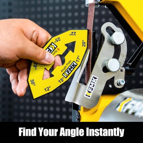 Angle Plate for Knife Sharpening, 8 Preset Angles (12°, 15°, 17°, 20°, 22°, 25°, 28°, 30°), Quick Setup Jig for Belt Grinder Angle Guide